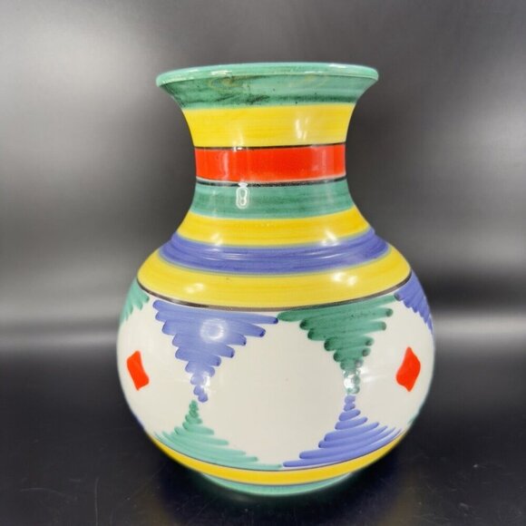 Venetian Art Pottery Vase Vessel Multicolor Glaze Ceramic Hand Made In Italy Vtg - Picture 15 of 15